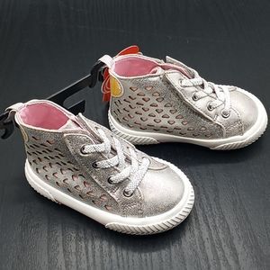 Wonder Nation Silver and Pink Kids Sneakers
